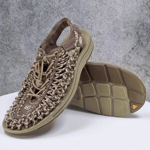 KEEN Uneek Woven Cord Sandals Women's US 8 Walking Hiking Brown Beige Neutral